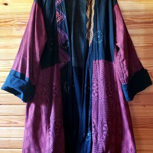 Reversible Embroidered Wearable Art Coat / Jacket One Size Fits Most Women